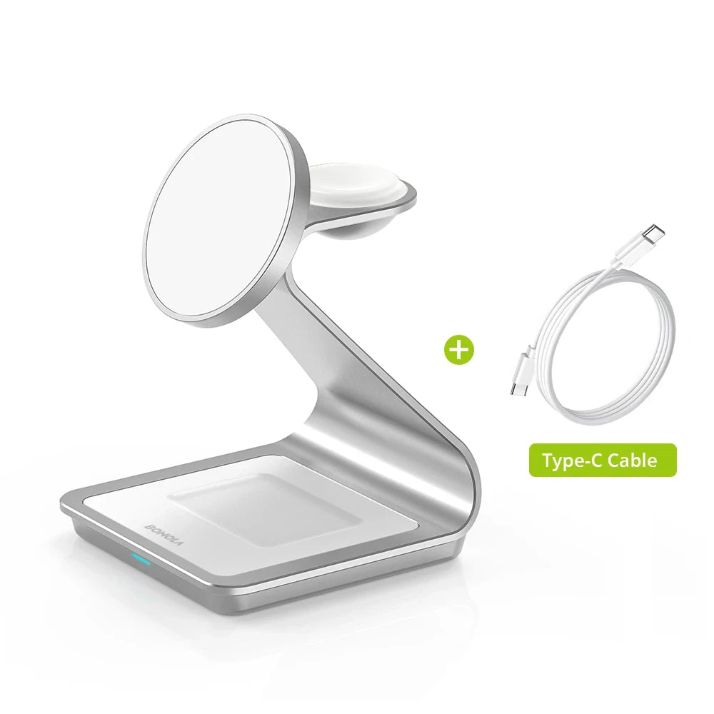 Magnetic 3-in-1 Wireless Charger Station